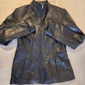 Cole Haan Soft‎ Lamb skin Leather Jacket Women S Moto Biker Y2K Grunge Old Money